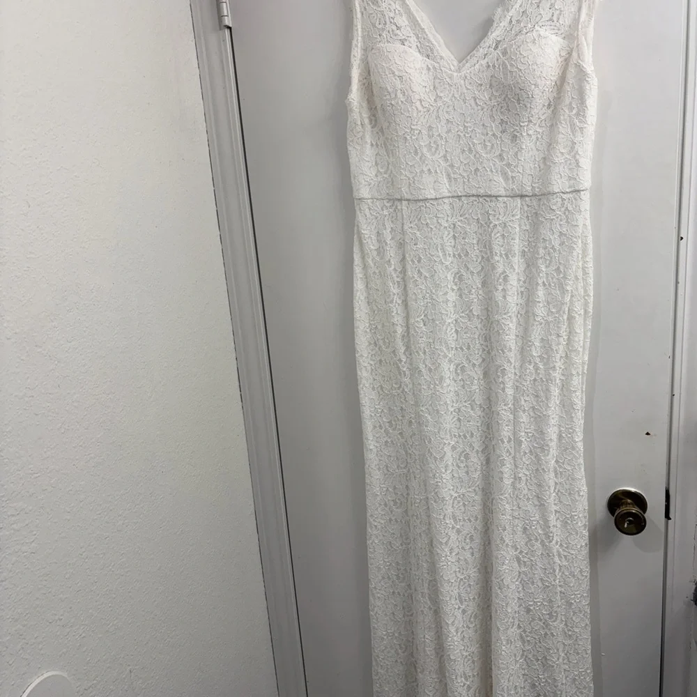 Adrianna Papell Sleeveless Bridal Dress Ivory - Picture 4 of 16